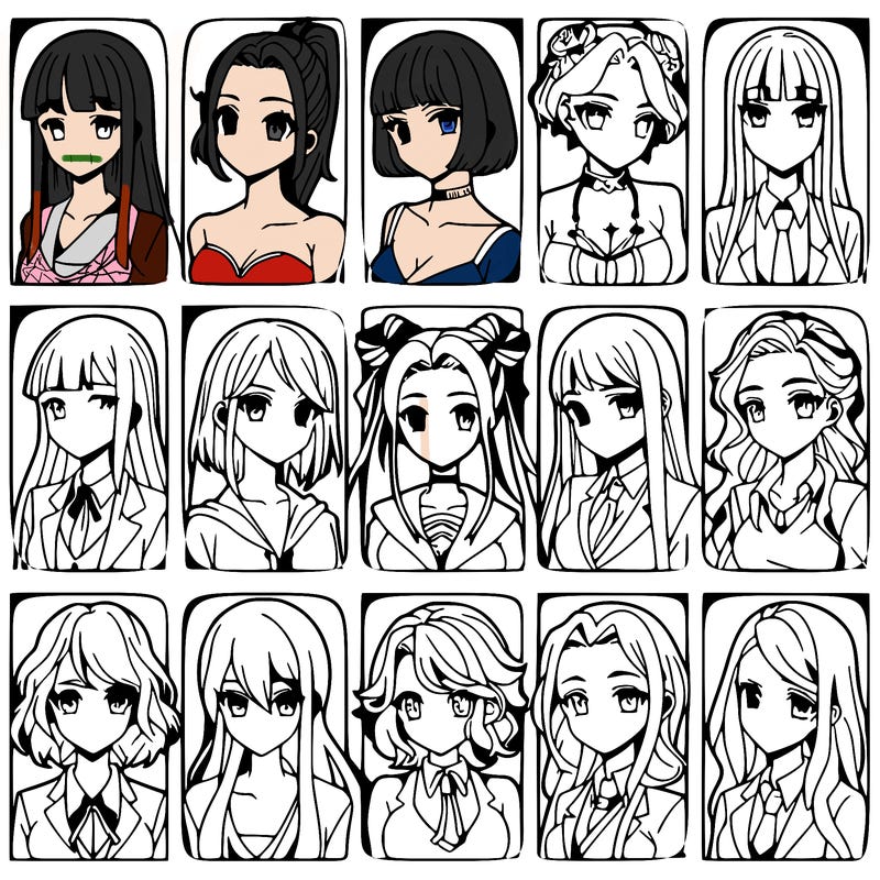 girls that look diffrent anime