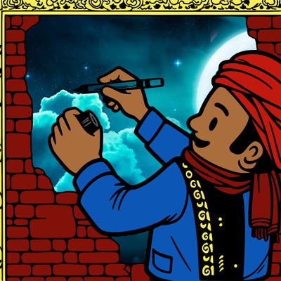 a empty wall that someone is drawing on but it was empty