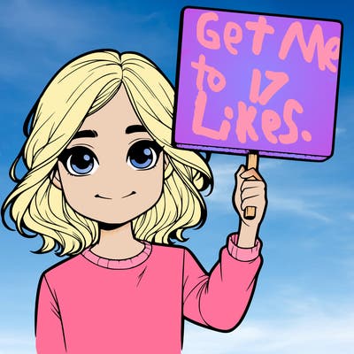 realistic girl holding up a sign