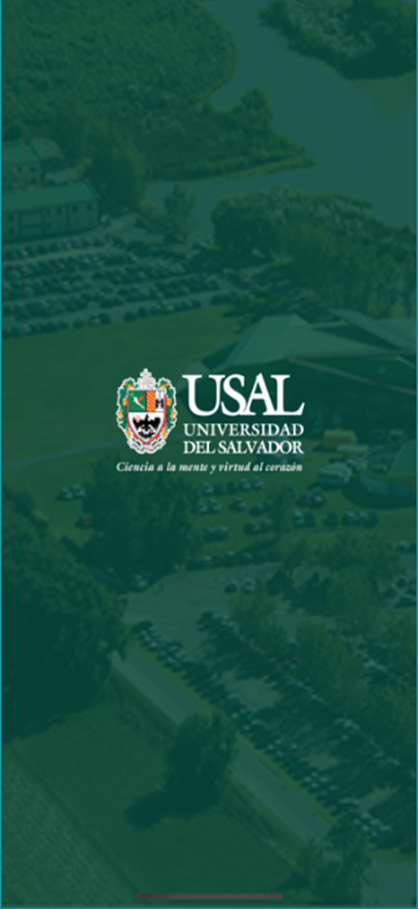 USAL Universidad del Salvador - Splash screen of the USAL Universidad del Salvador mobile app featuring the university logo and motto