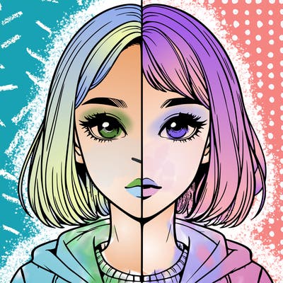 split realistic girl