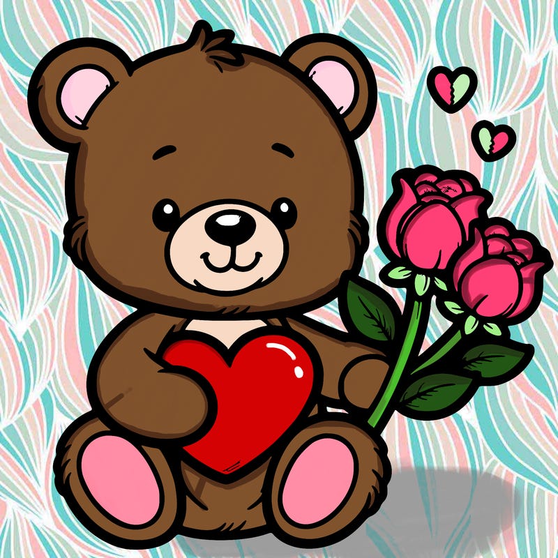 teddy bear a holding heart