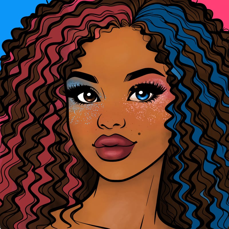 realistic woman curly hair