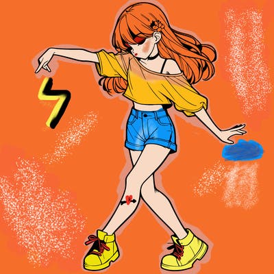 realistic girl danceing