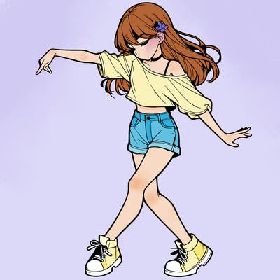 realistic girl danceing