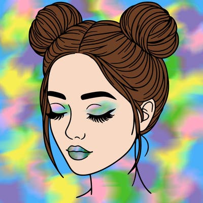 woman with hair buns