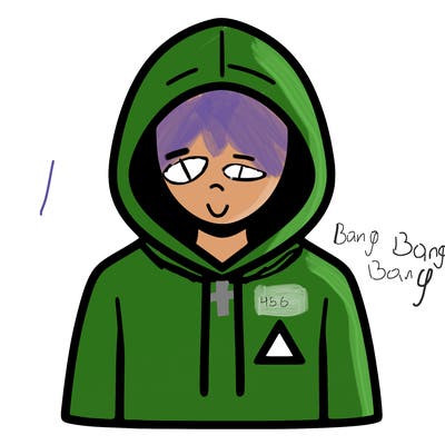 a person with non face waering a hoodie with a small triangle symbol