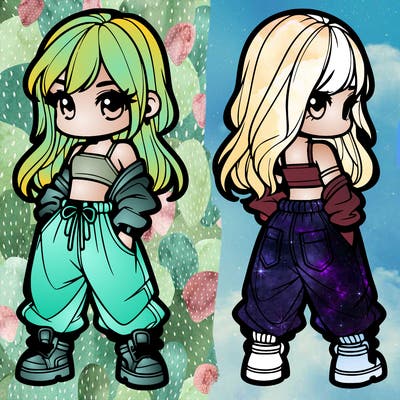 girl in crop top and baggy pants