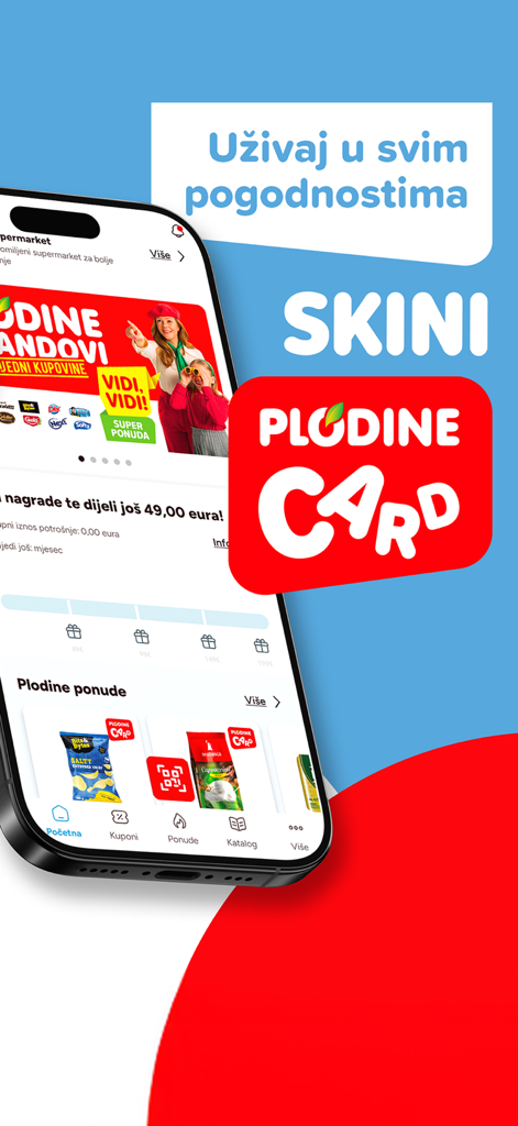 Plodine Card - Plodine Card mobile app screen showing supermarket offers and digital loyalty rewards