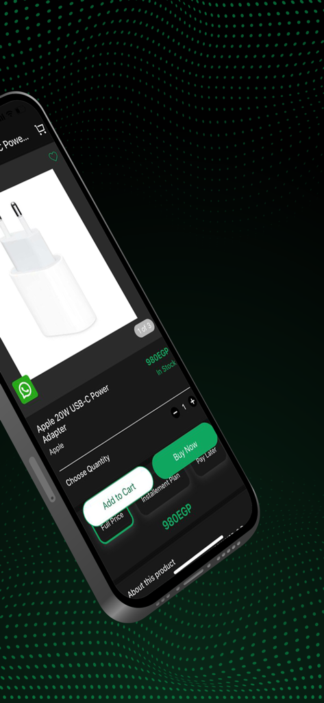 XPRS - XPRS mobile app screen showing an Apple 20W USB-C Power Adapter product listing