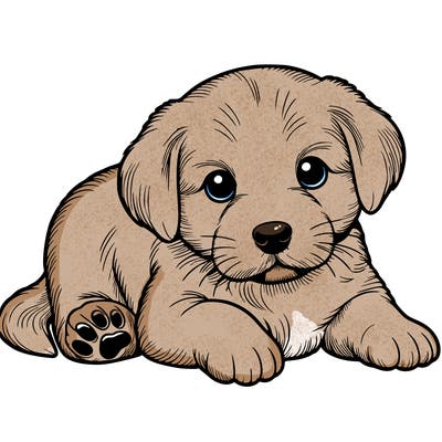 a cute realistic puppy