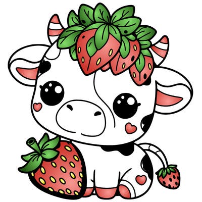 cute strawberry cow