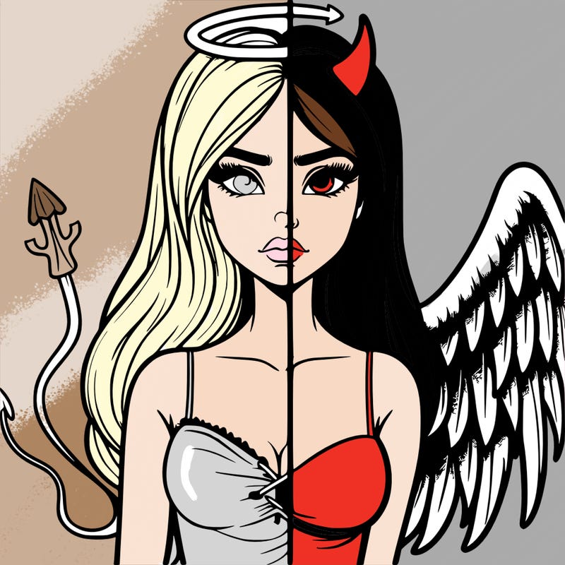 devil vs angel realistic girl