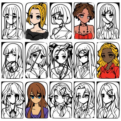 girls that look diffrent anime