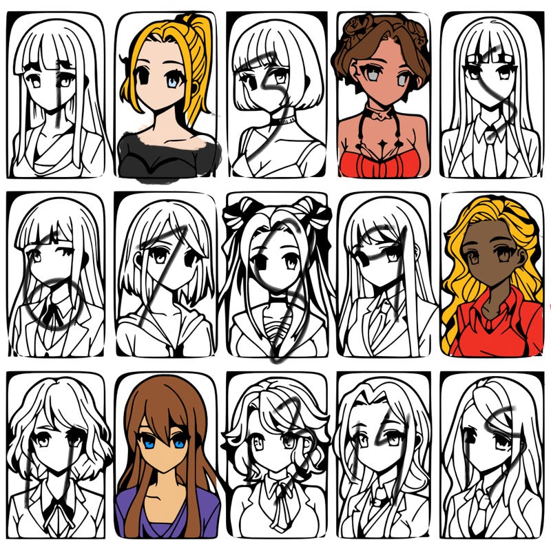 girls that look diffrent anime