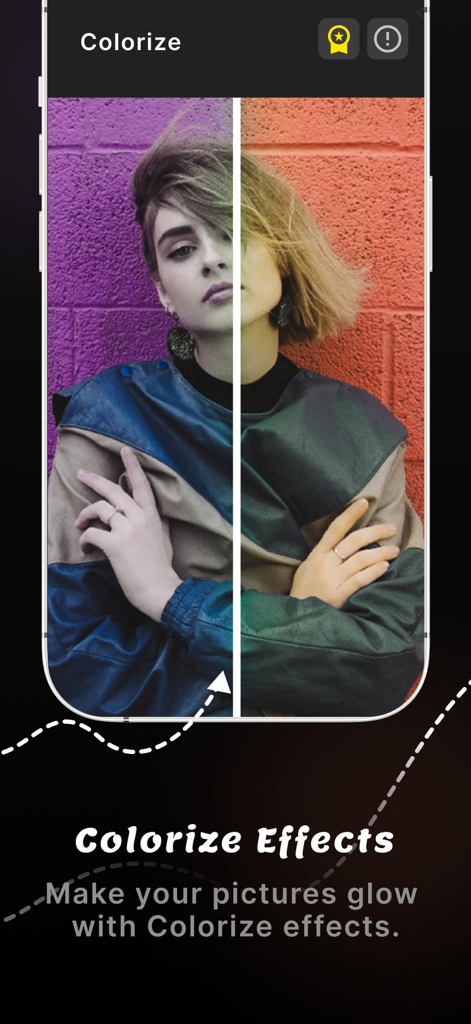 Split screen comparison demonstrating the AI photo colorizer effect on a portrait