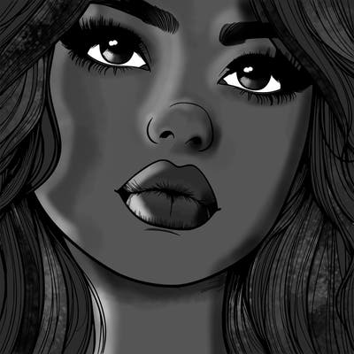 really realistic girl with lips