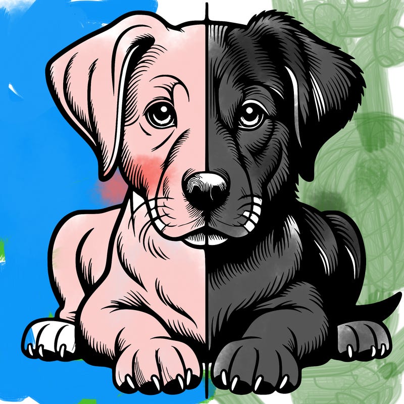 realistic dog split picture