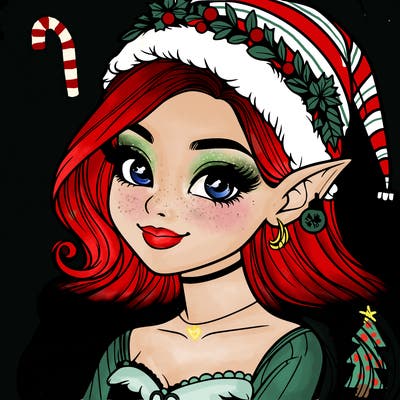 christmas girl elf realistic