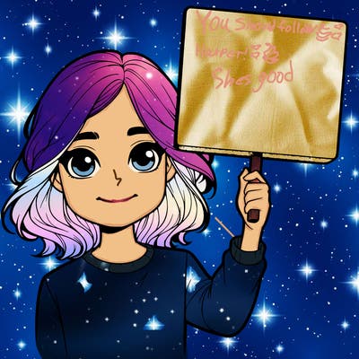 realistic girl holding up a sign