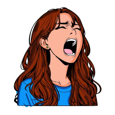 screaming realistic, girl