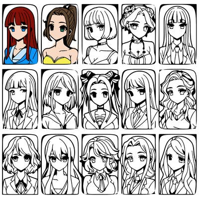 girls that look diffrent anime