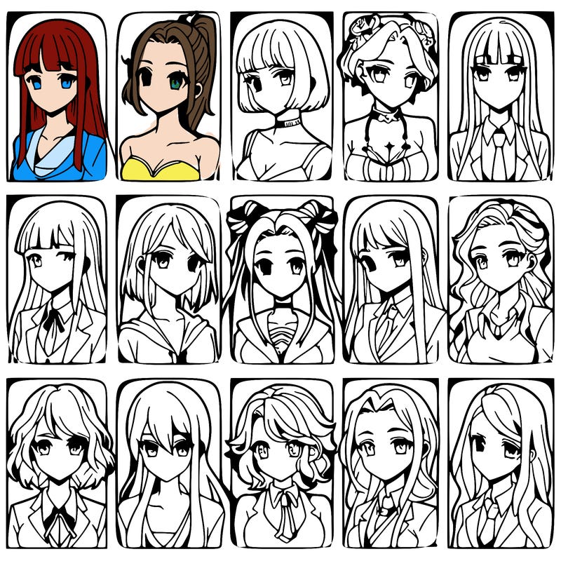 girls that look diffrent anime