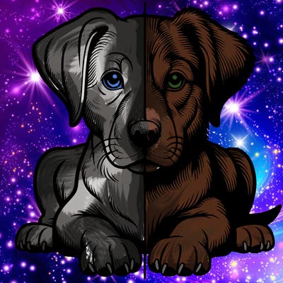 realistic dog split picture