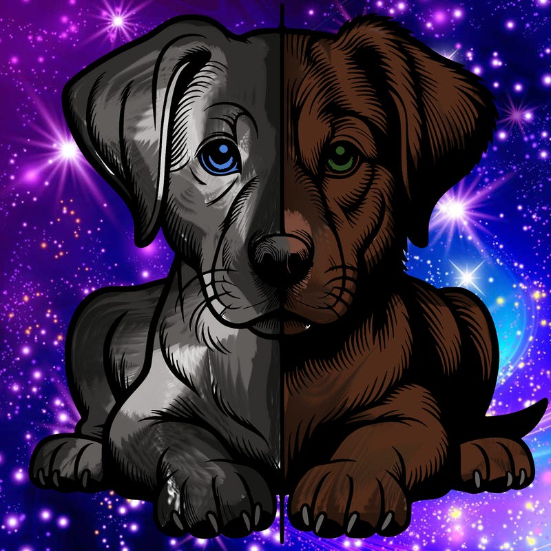 realistic dog split picture