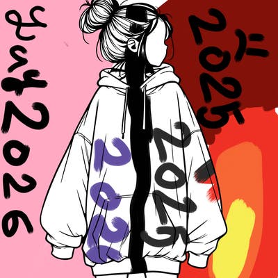 realistic girl with a oversized sweatshirt on and a bun