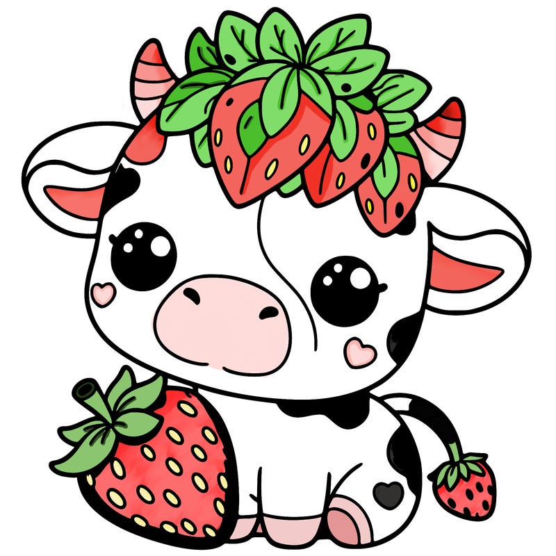 cute strawberry cow