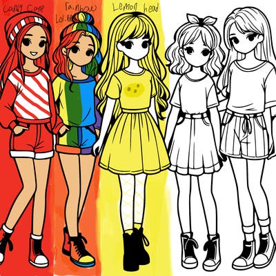 a group of five girls