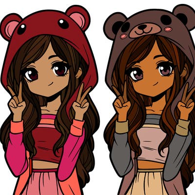 teen girl in animal costume