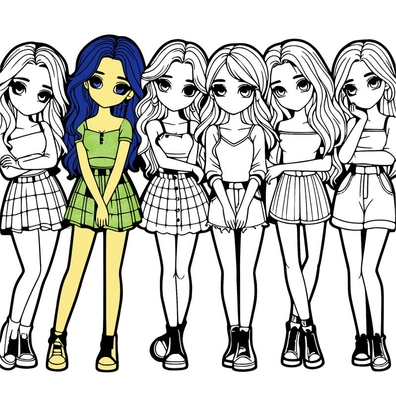 a group of girls realistic