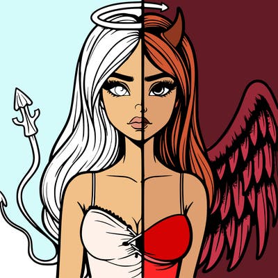 devil vs angel realistic girl