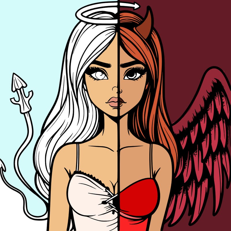 devil vs angel realistic girl