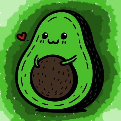 an avocado hugging an avocado