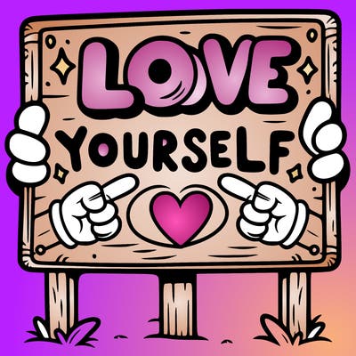 a sign where it is written: love yourself