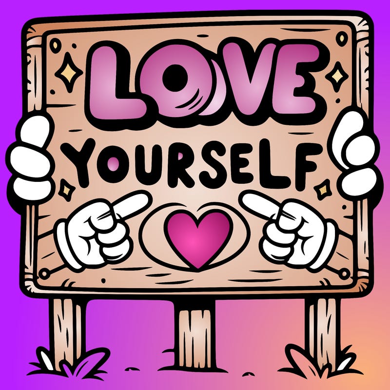 a sign where it is written: love yourself
