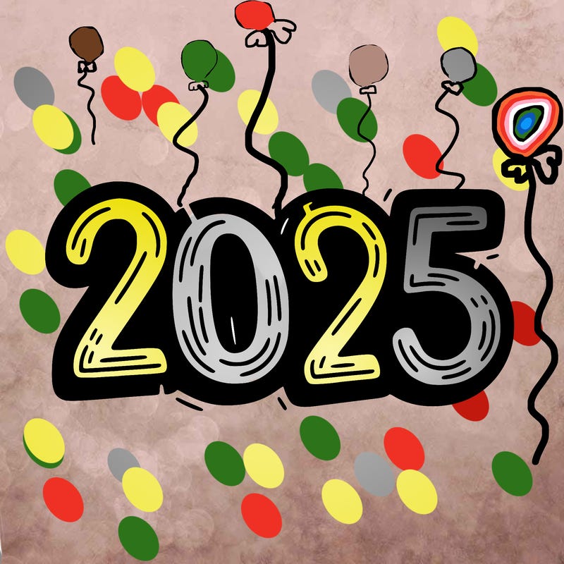 one line scrawled numbers sketch design “2025”