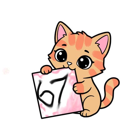 a small cat with a blank sheet of paper in its hand. the cat is sooooooo cute!