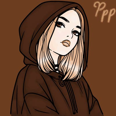 a realistic girl in a hoodie