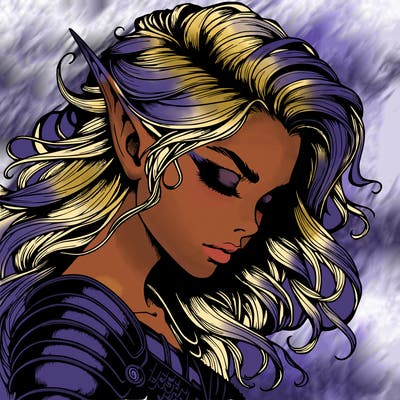 elf girl realistic dark fantasy