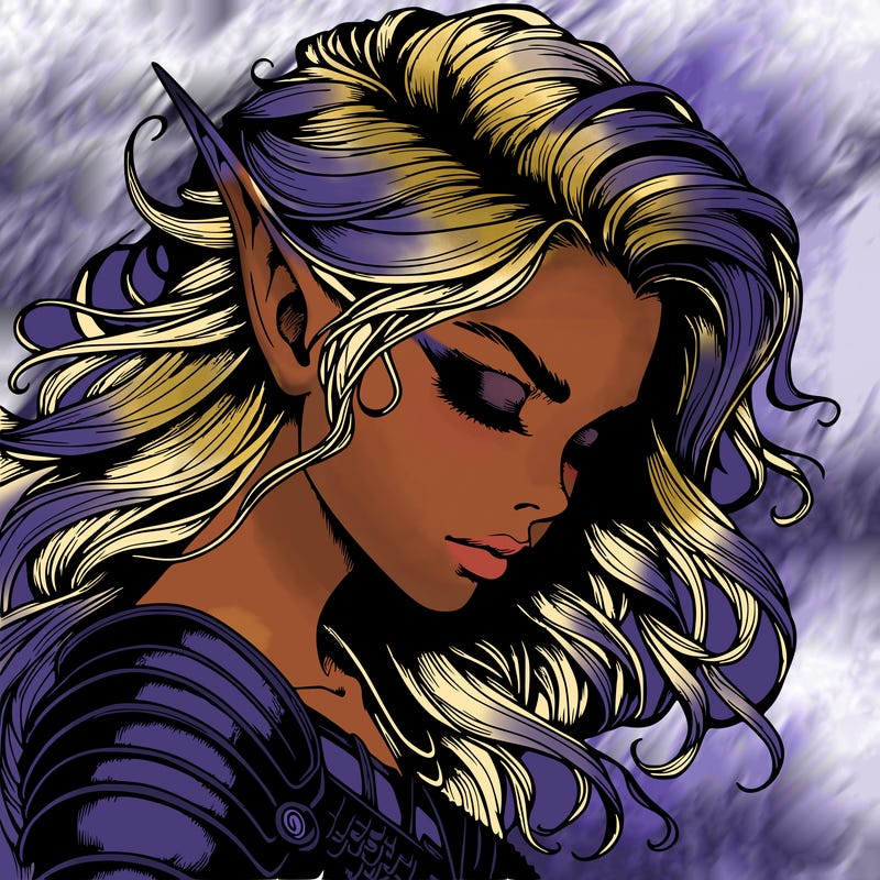 elf girl realistic dark fantasy