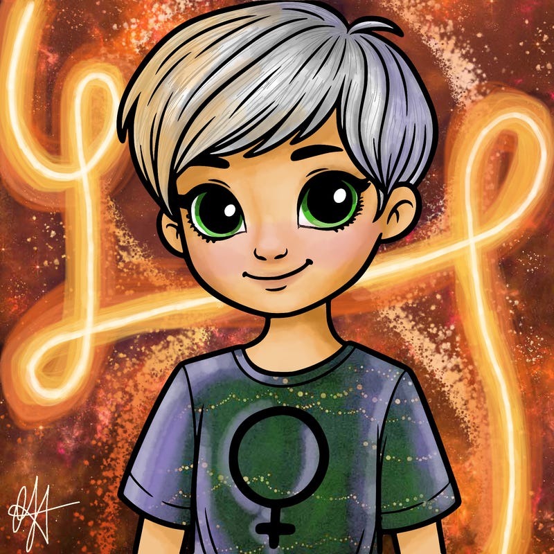 girl with pixie cut and feminist shirt