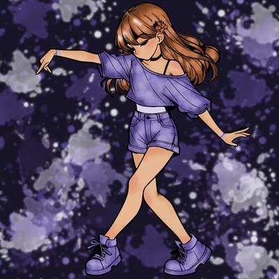 realistic girl danceing