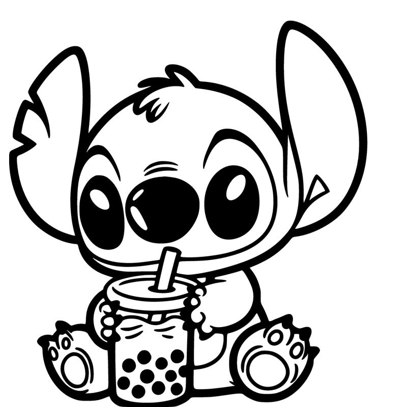 stitch with boba tea