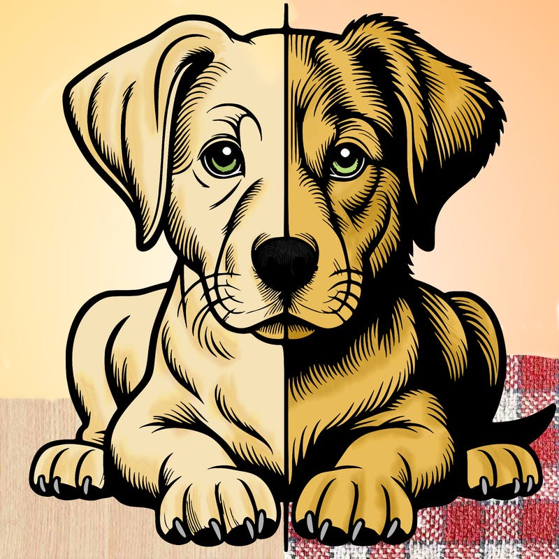 realistic dog split picture