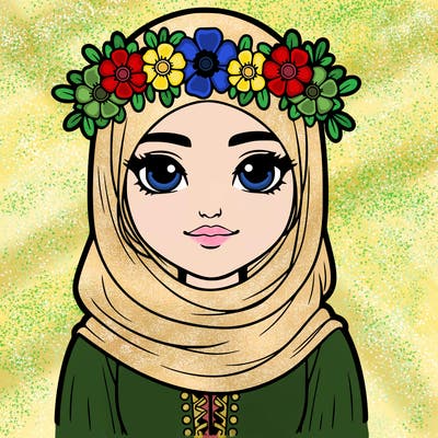 realistic girl with flower crown