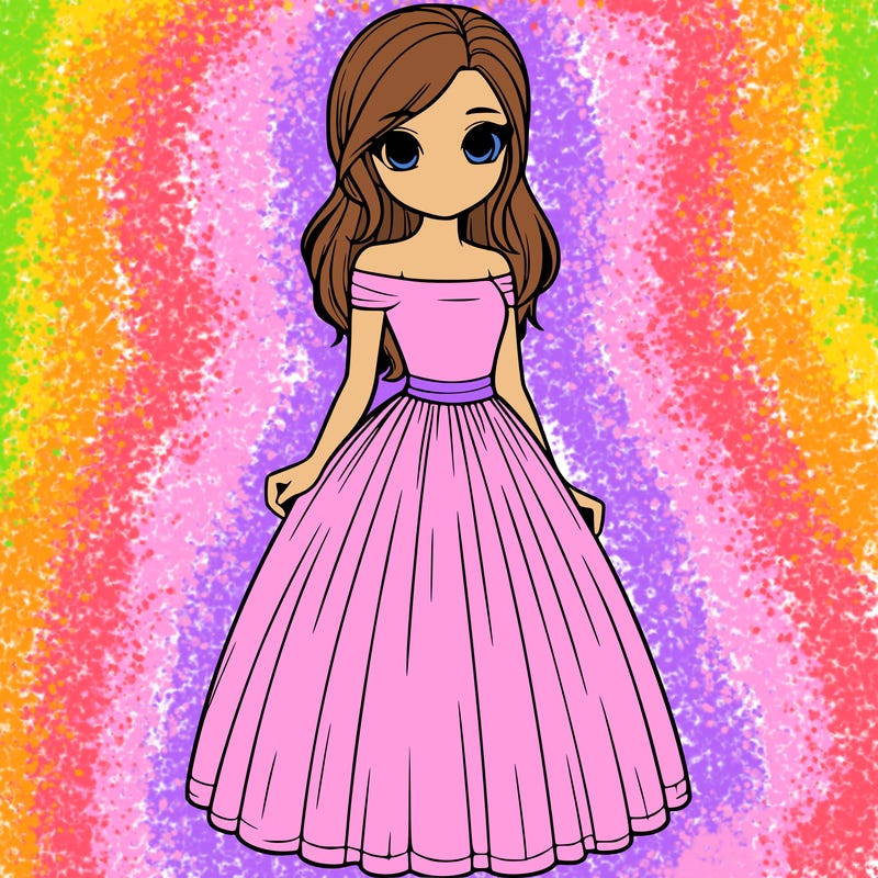 realistic girl in dress